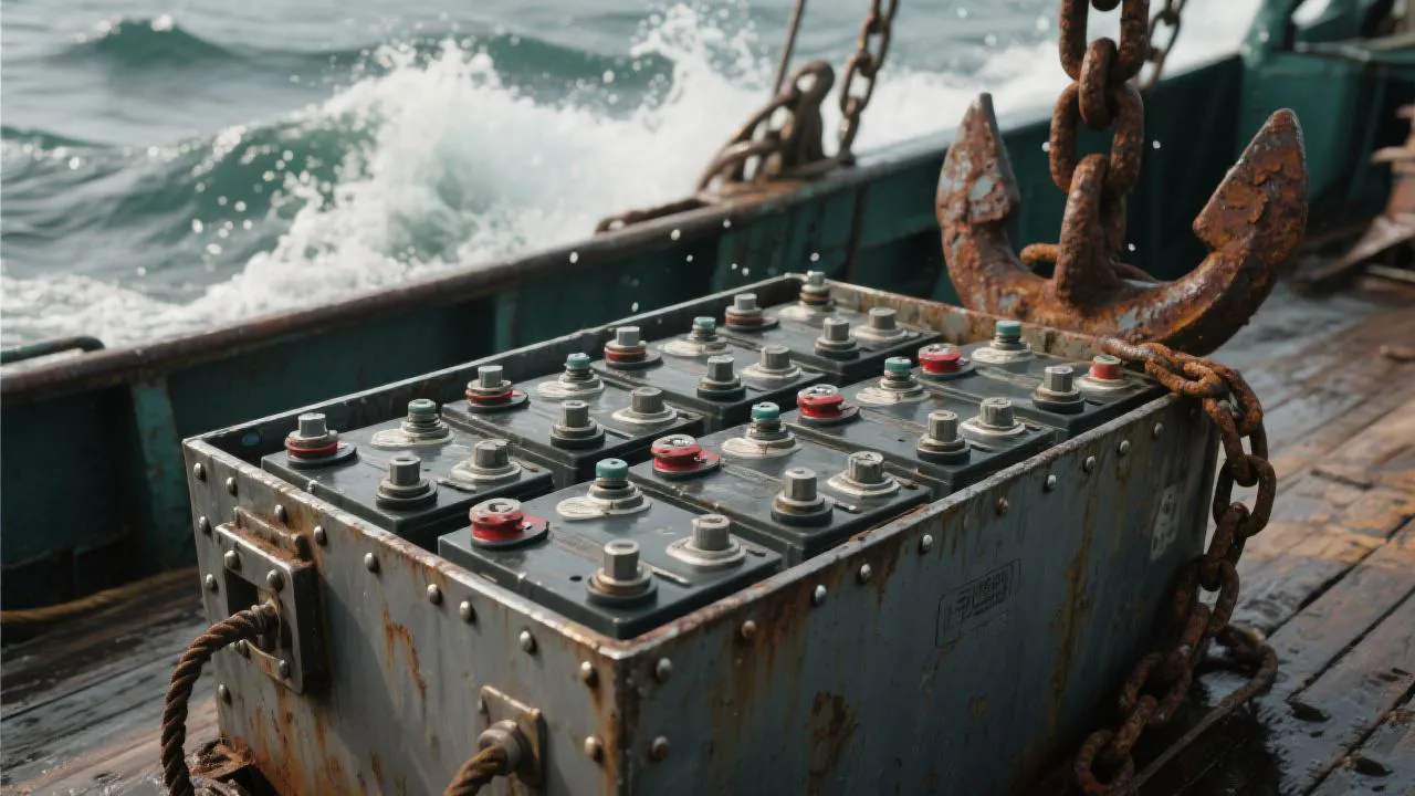 a battery on a boat